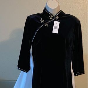 Black Velvet Cheongsam Dress( XL- fits S/M)